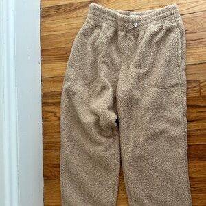Abercrombie & Fitch Sherpa Joggers Cream Size Small A & F Soft Collection